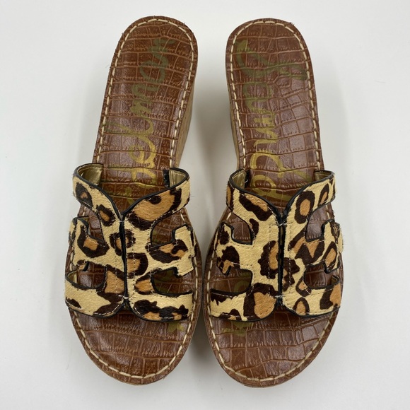 Sam Edelman leopard cork wedges size 8.5 - Picture 4 of 6